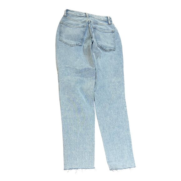 NWT Old Navy Size 2 High Rise Curvy OG Straight Distressed RawHem Knee Holes - Picture 7 of 7